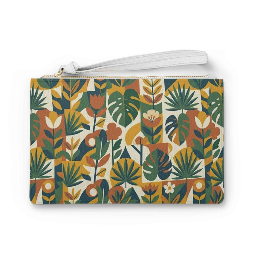 Floral Retro Clutch Bag - Midcentury Botanical Wristlet for Chic Elegance - Tulique