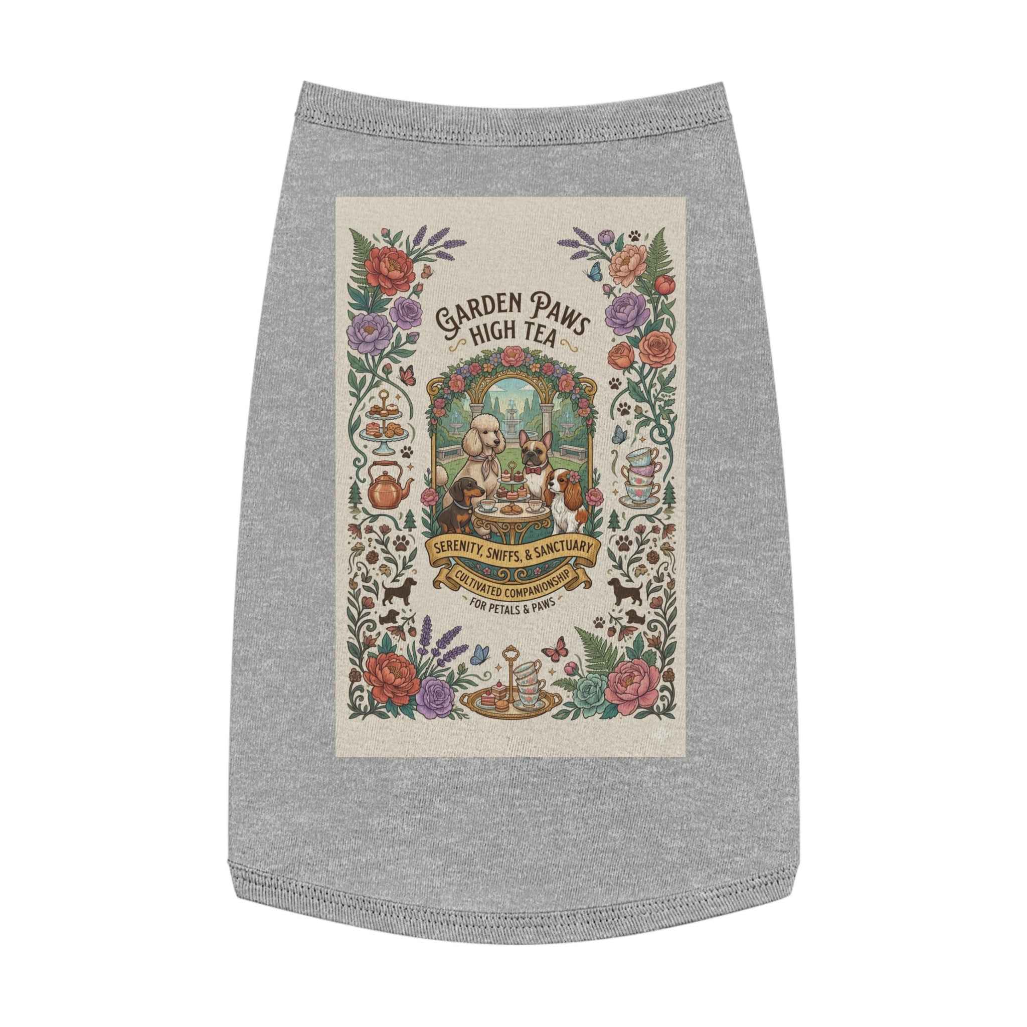 Garden Paws Floral Pet Tank Top - Vintage High Tea Party Style for Dogs & Cats - Tulique
