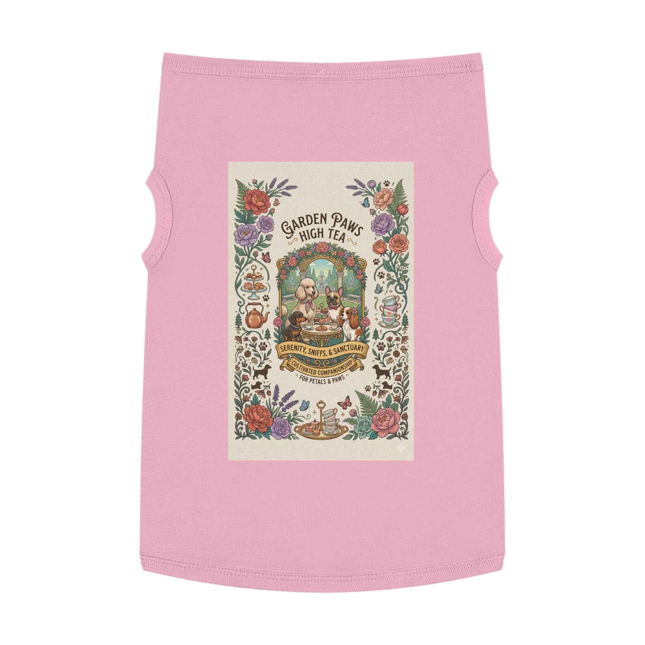Garden Paws Floral Pet Tank Top - Vintage High Tea Party Style for Dogs & Cats - Tulique