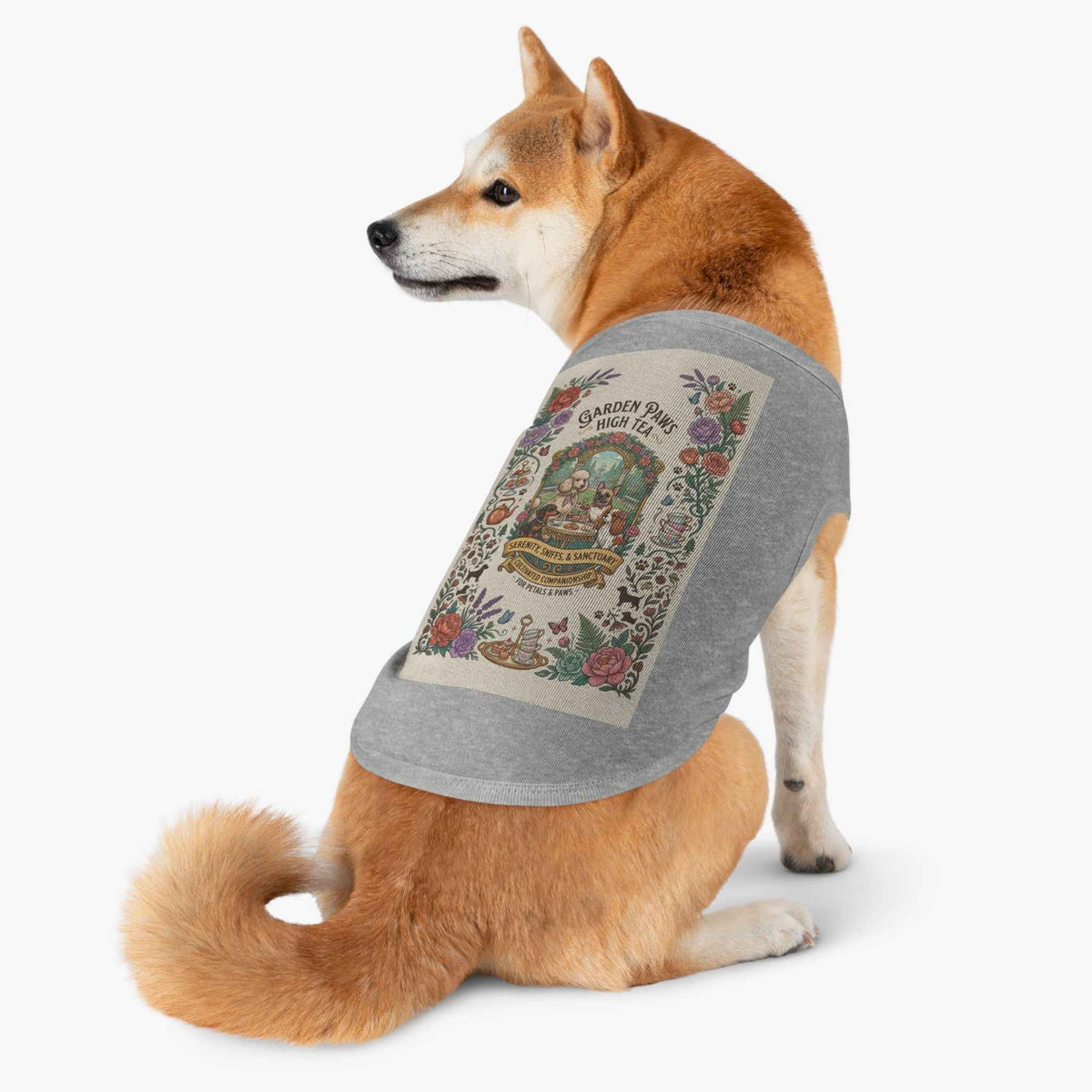 Garden Paws Floral Pet Tank Top - Vintage High Tea Party Style for Dogs & Cats - Tulique