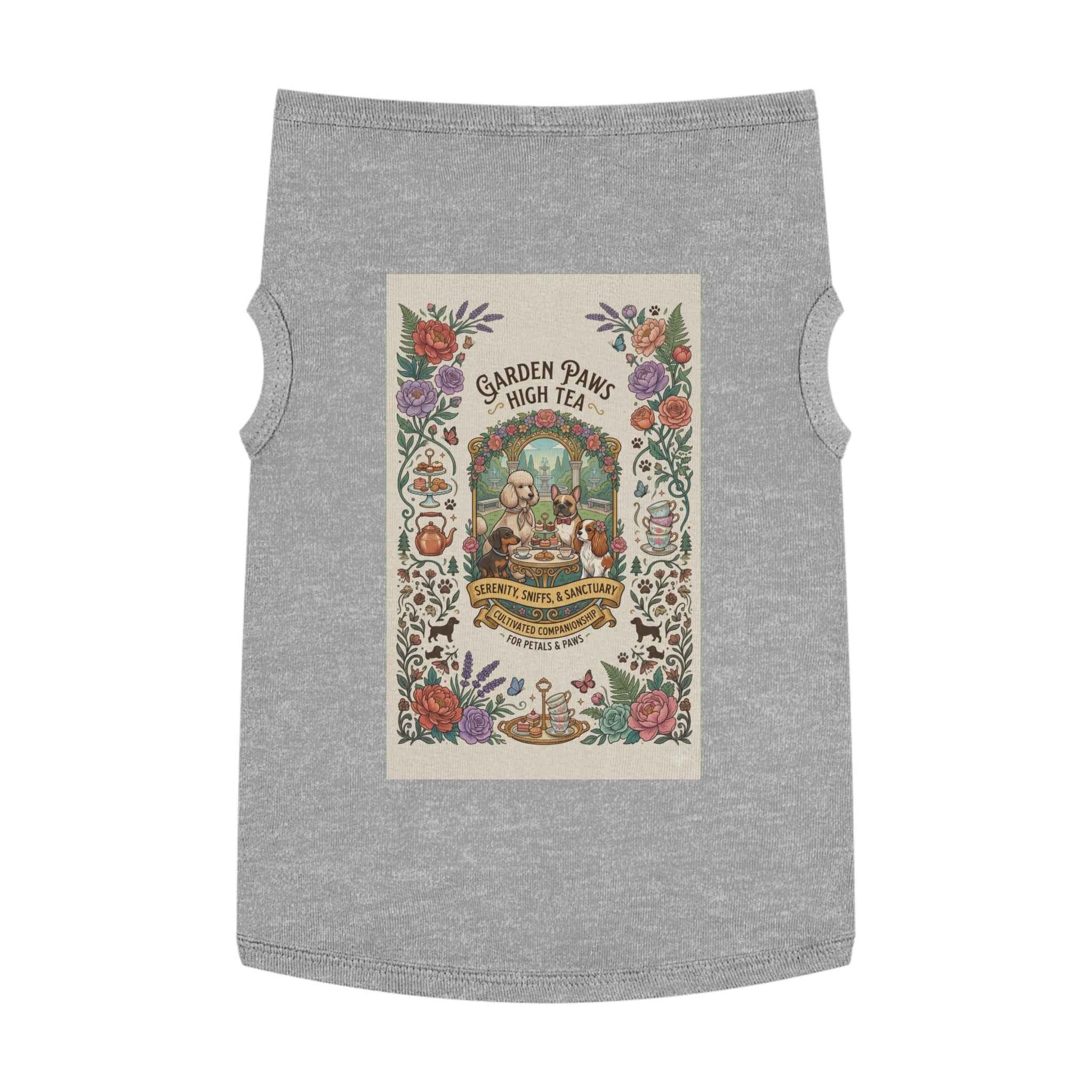 Garden Paws Floral Pet Tank Top - Vintage High Tea Party Style for Dogs & Cats - Tulique