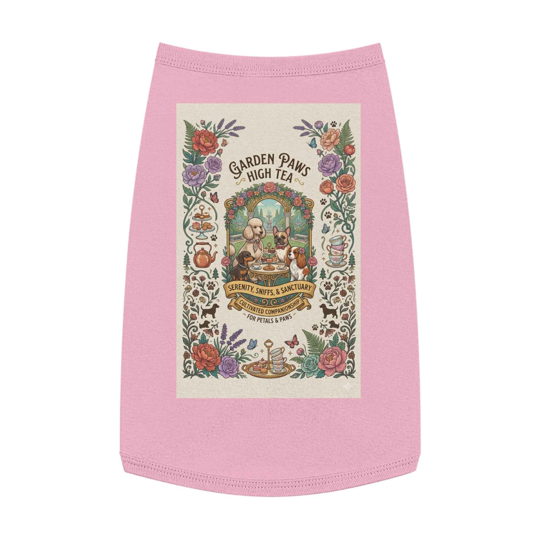 Garden Paws Floral Pet Tank Top - Vintage High Tea Party Style for Dogs & Cats - Tulique
