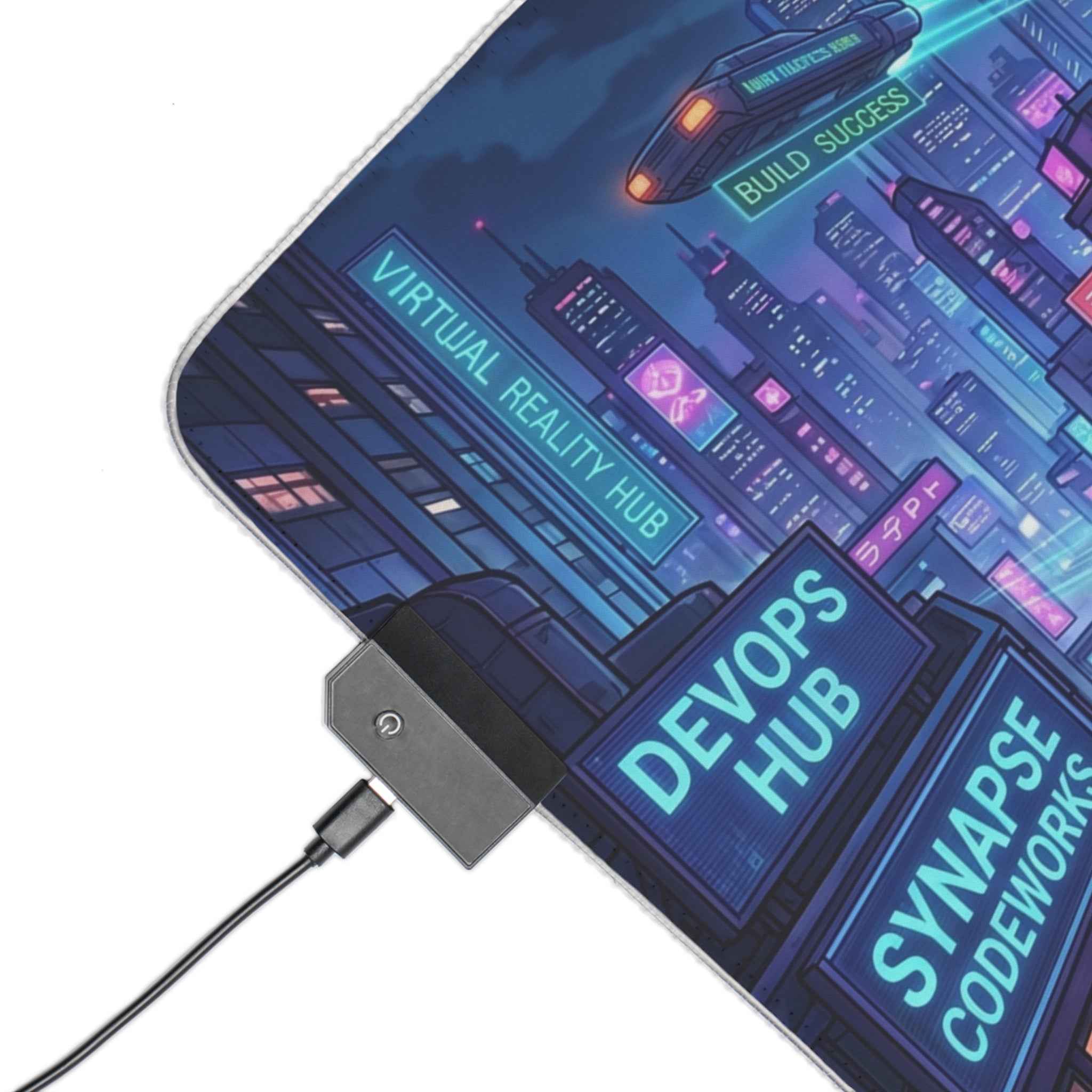 Cyber City RGB Gaming Mouse Pad — Neon Futuristic LED Desk Mat (31.5 x 11.8") - Tulique