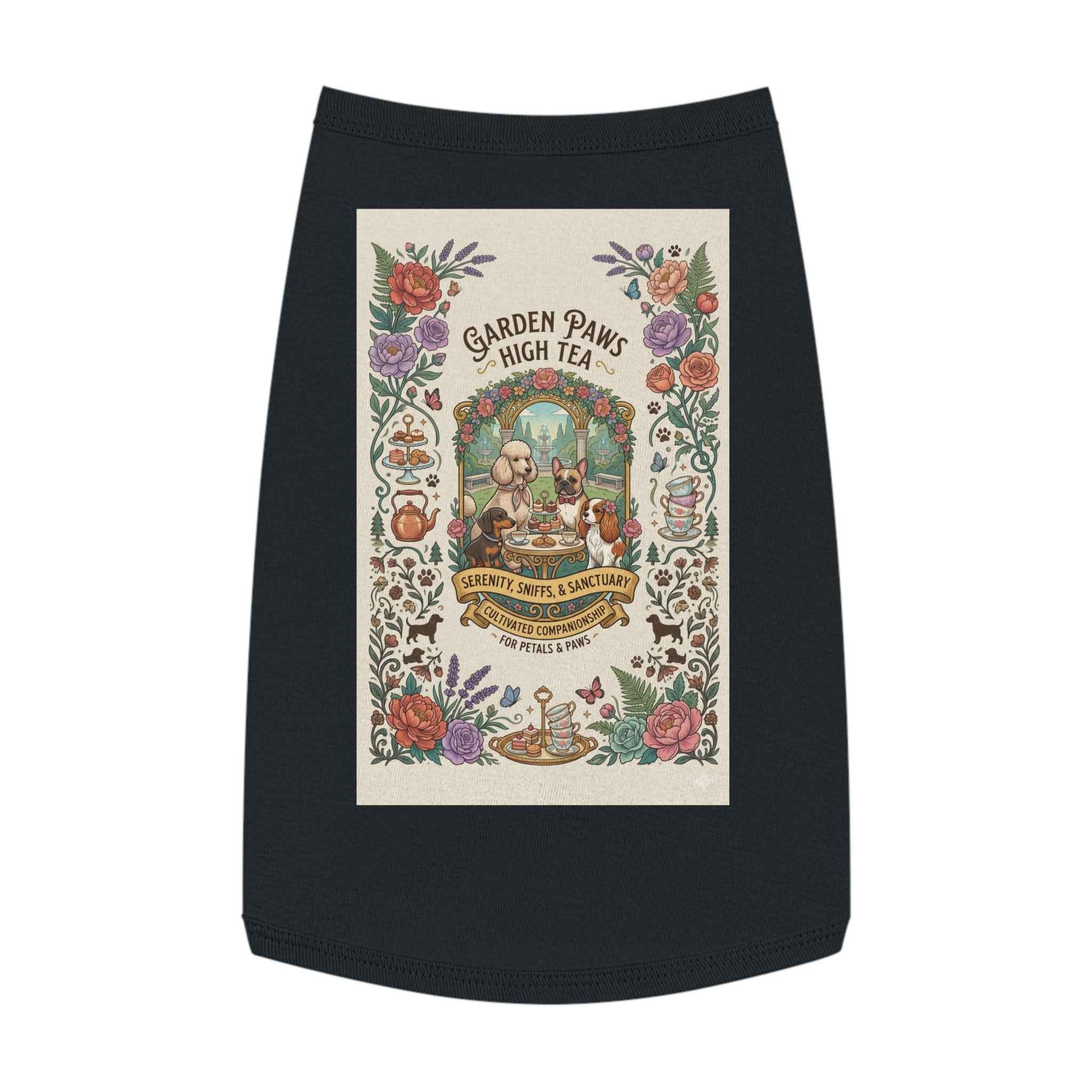 Garden Paws Floral Pet Tank Top - Vintage High Tea Party Style for Dogs & Cats - Tulique