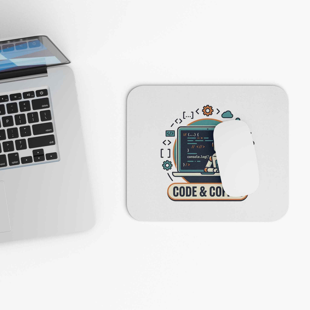 Code and Coffee Mouse Pad - Premium Desk Accessory for Programmers and Coders - Tulique