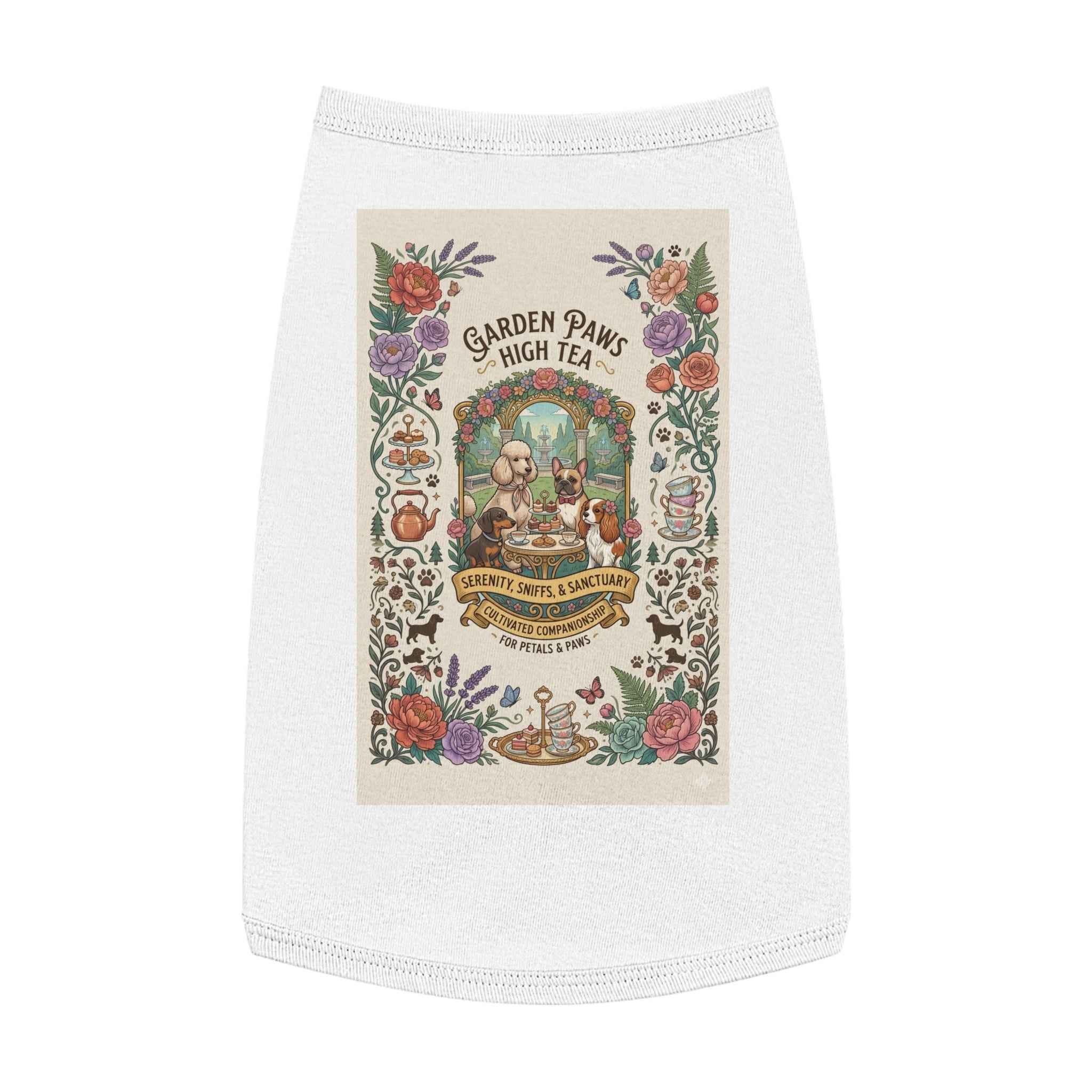 Garden Paws Floral Pet Tank Top - Vintage High Tea Party Style for Dogs & Cats - Tulique