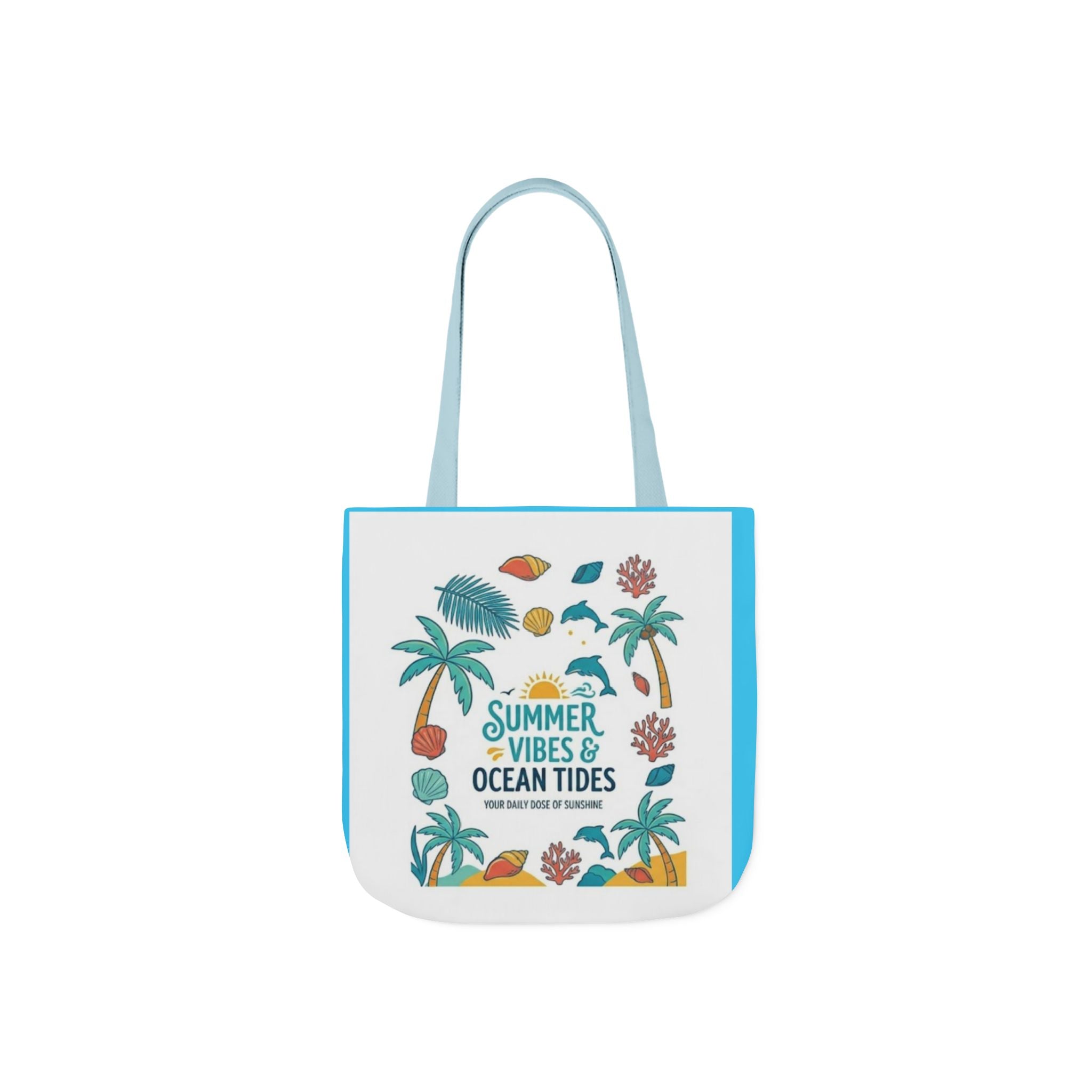 Summer Vibes Beach Tote - "Summer Vibes & Ocean Tides" Canvas Tote Bag - Tulique