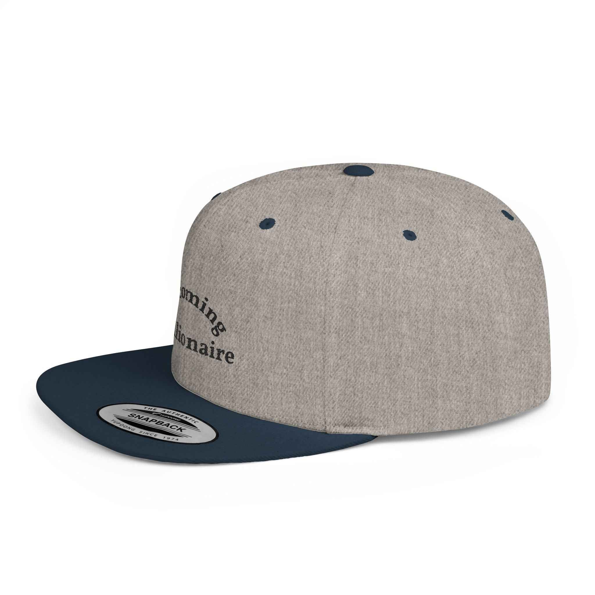 Upcoming Billionaire Minimalist Flat Bill Snapback Cap for Modern Style - Tulique