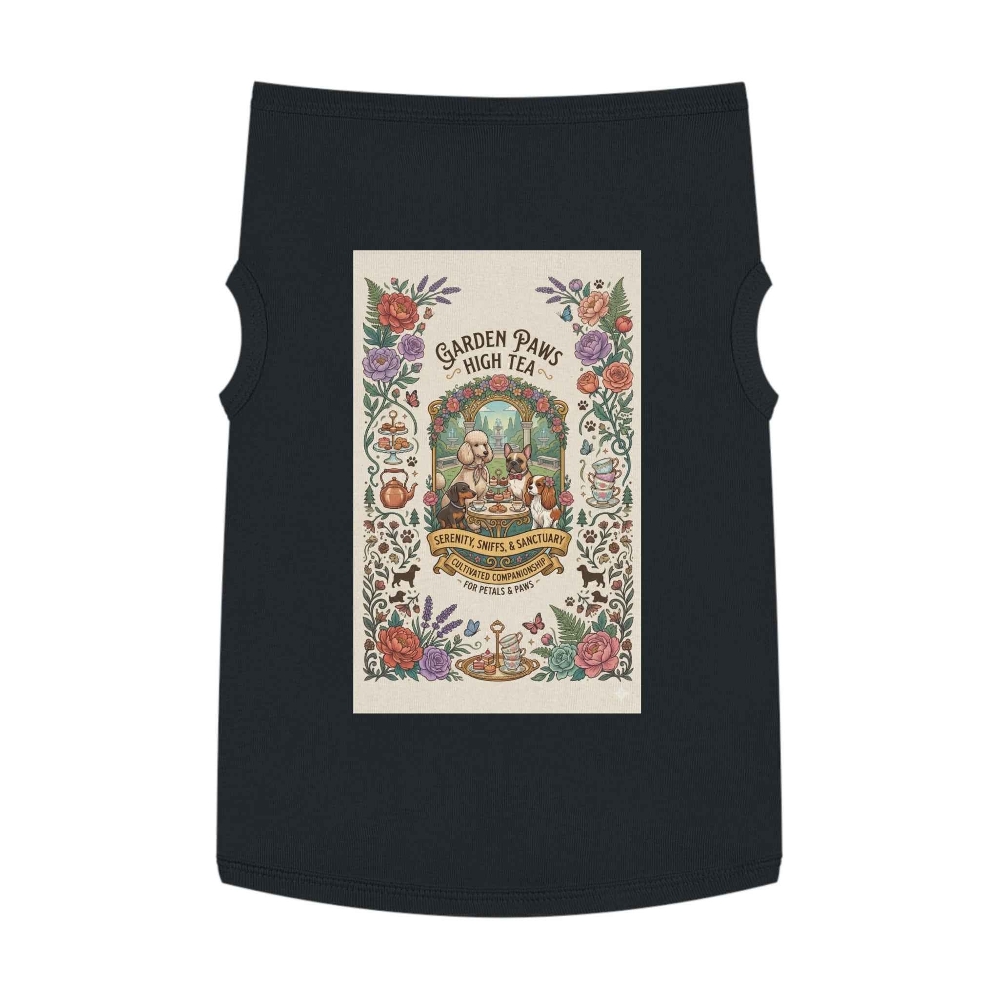 Garden Paws Floral Pet Tank Top - Vintage High Tea Party Style for Dogs & Cats - Tulique