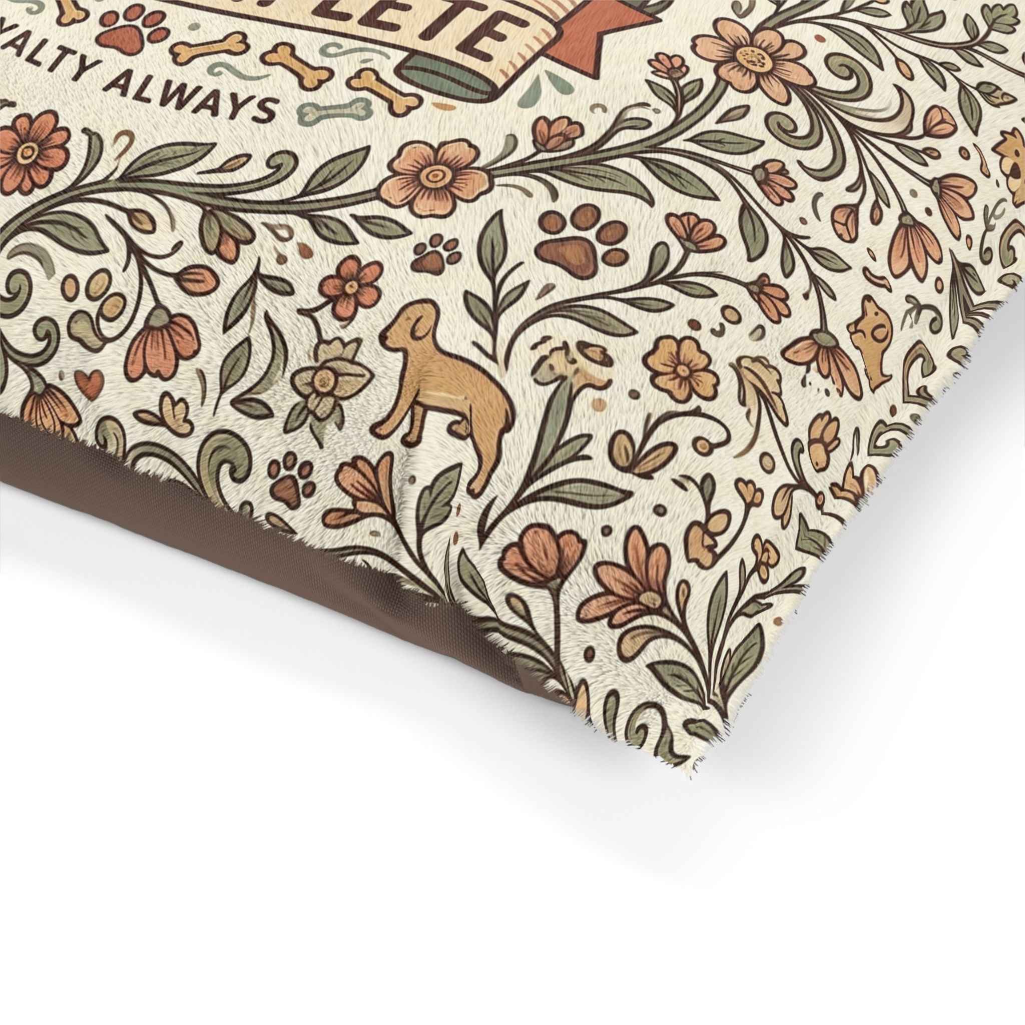 Dog Quote Pet Bed — Dogs Make Life Complete Floral Comfort Pillow - Tulique