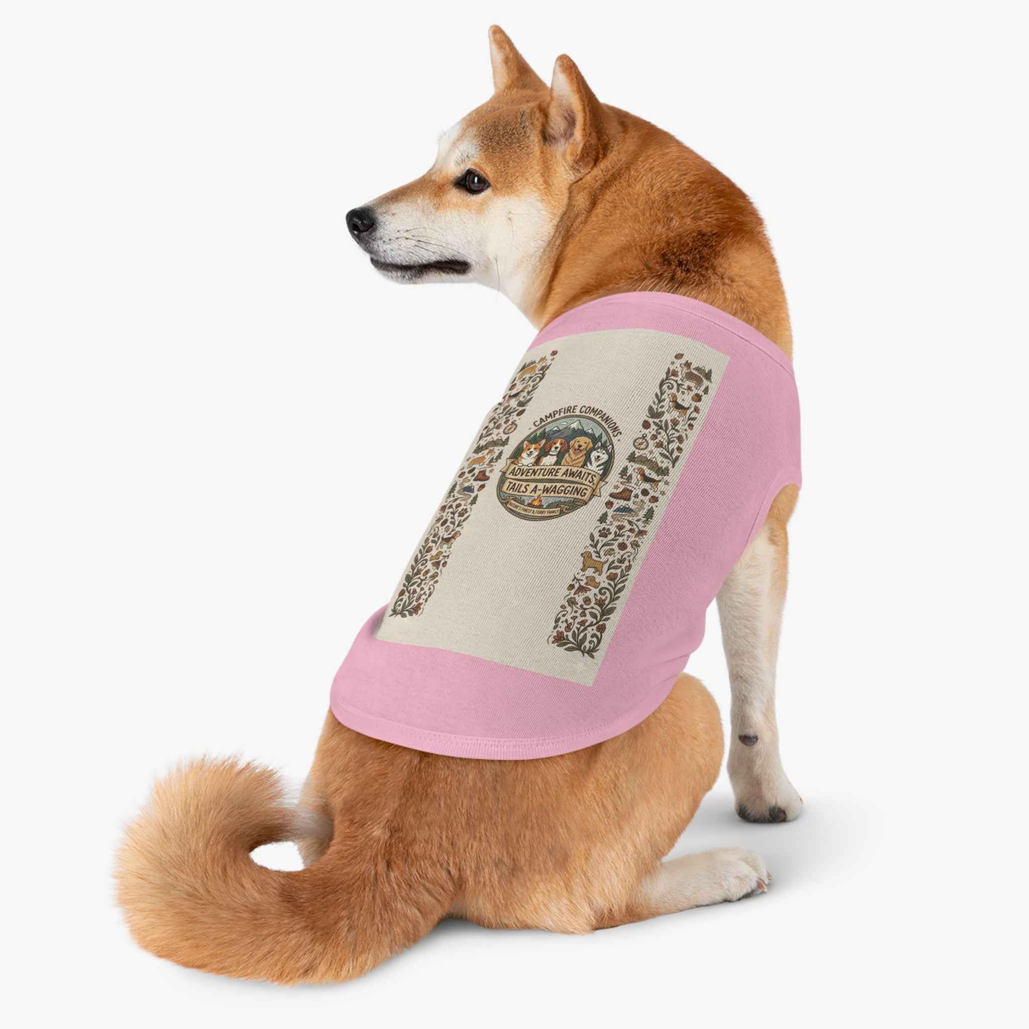 Adventure Awaits Pet Tank Top — Campfire Dogs Graphic for Outdoor-Loving Pets - Tulique