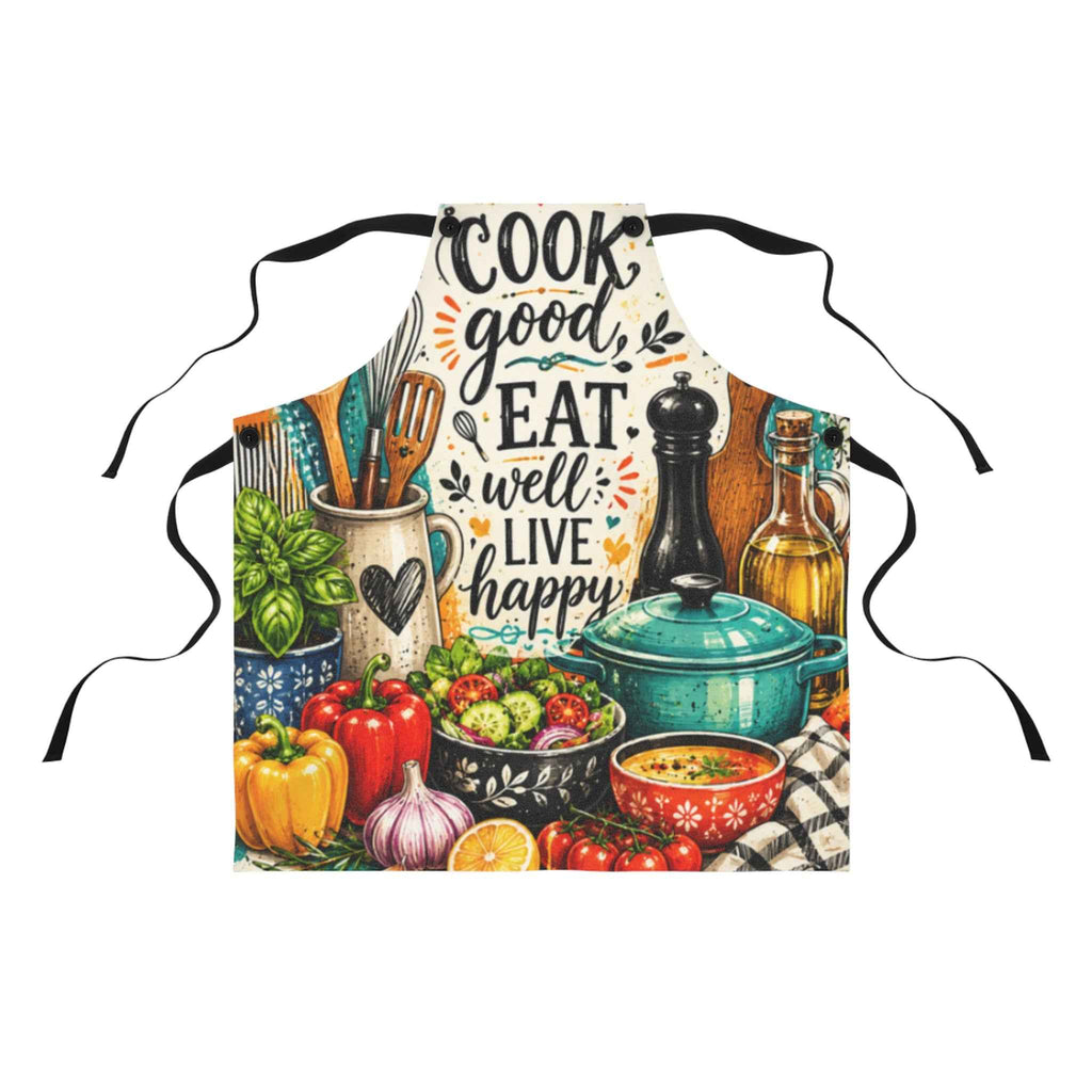 Cook Good Eat Well Kitchen Apron for Home Cooks – Joyful Design for Every Culinary Adventure - Tulique