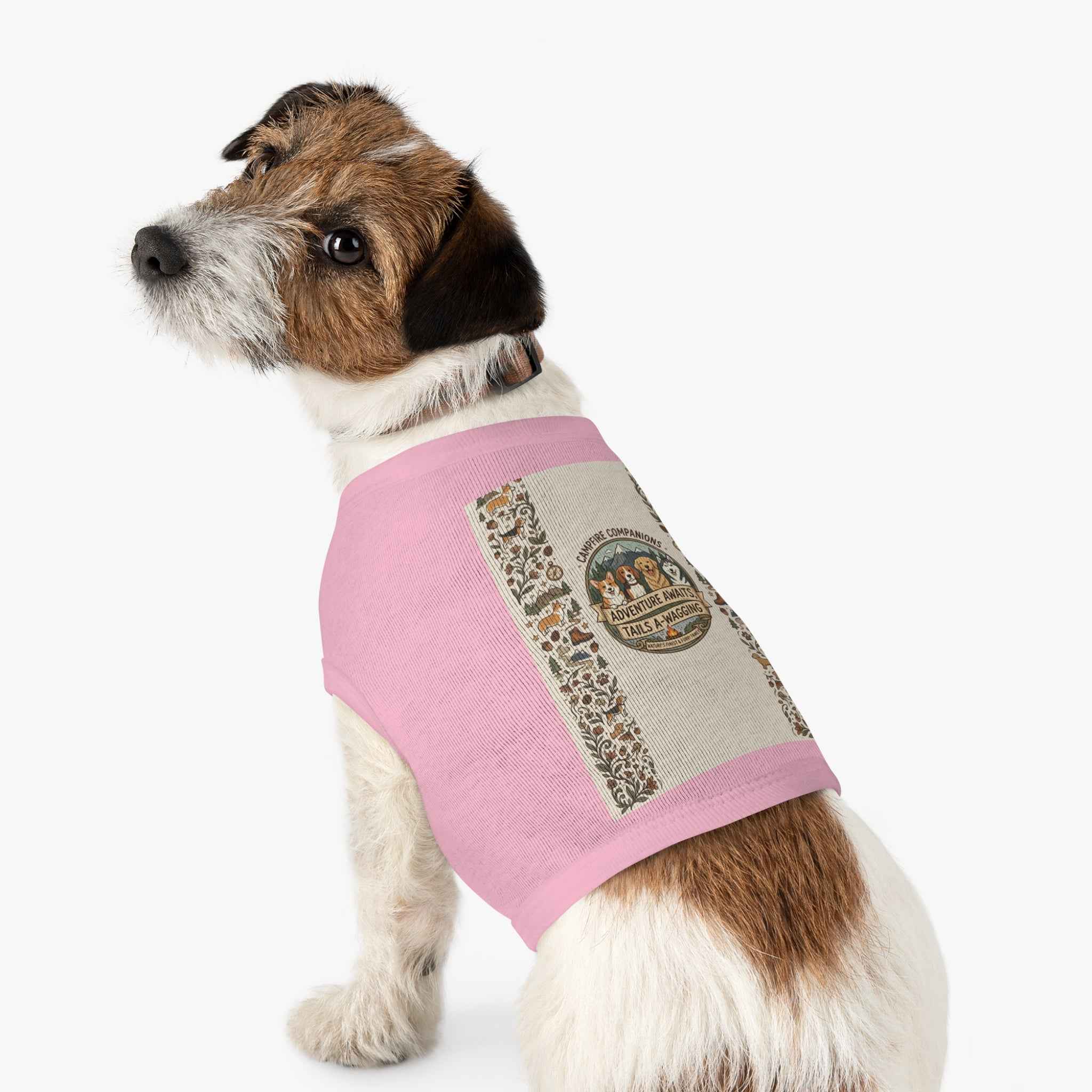Adventure Awaits Pet Tank Top — Campfire Dogs Graphic for Outdoor-Loving Pets - Tulique