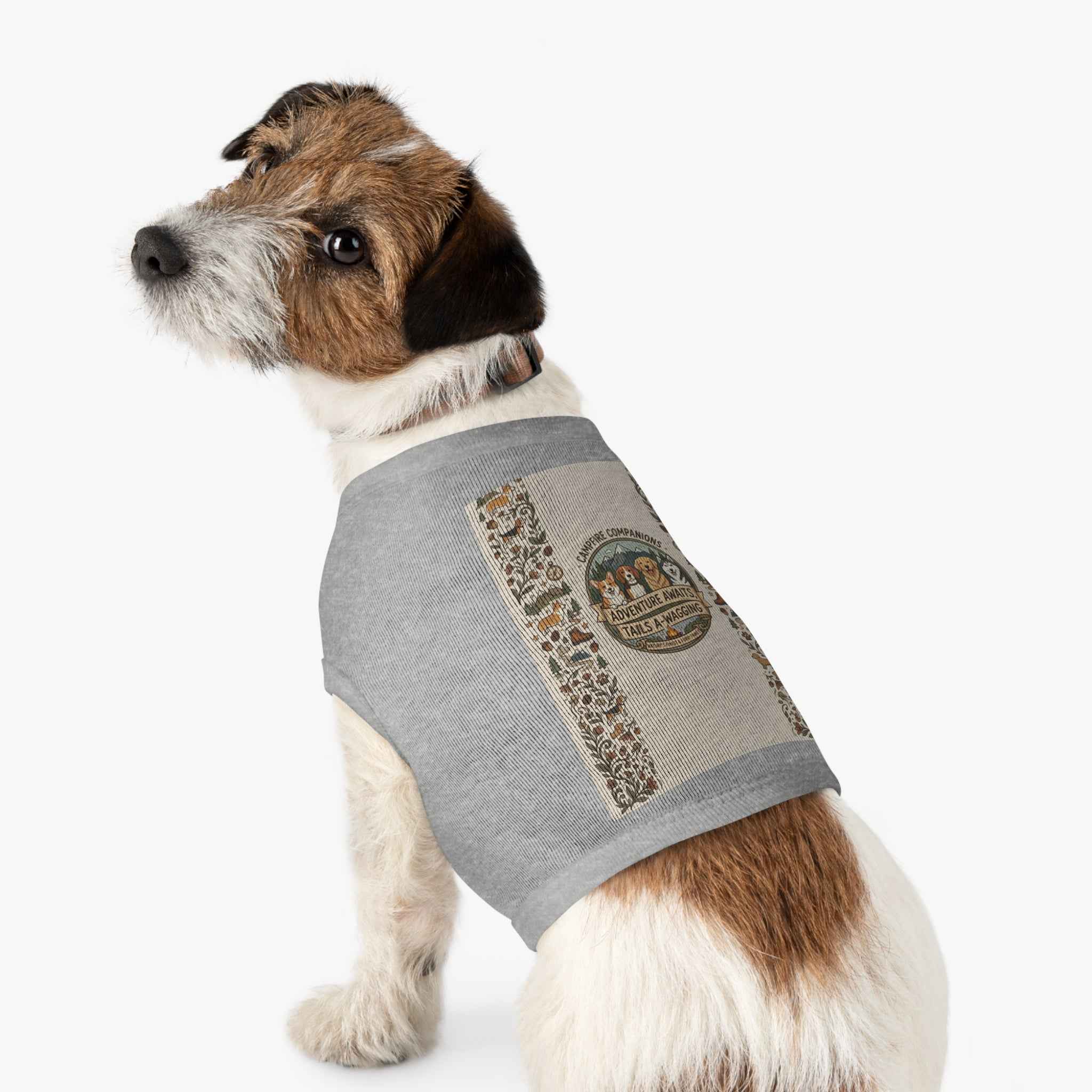 Adventure Awaits Pet Tank Top — Campfire Dogs Graphic for Outdoor-Loving Pets - Tulique
