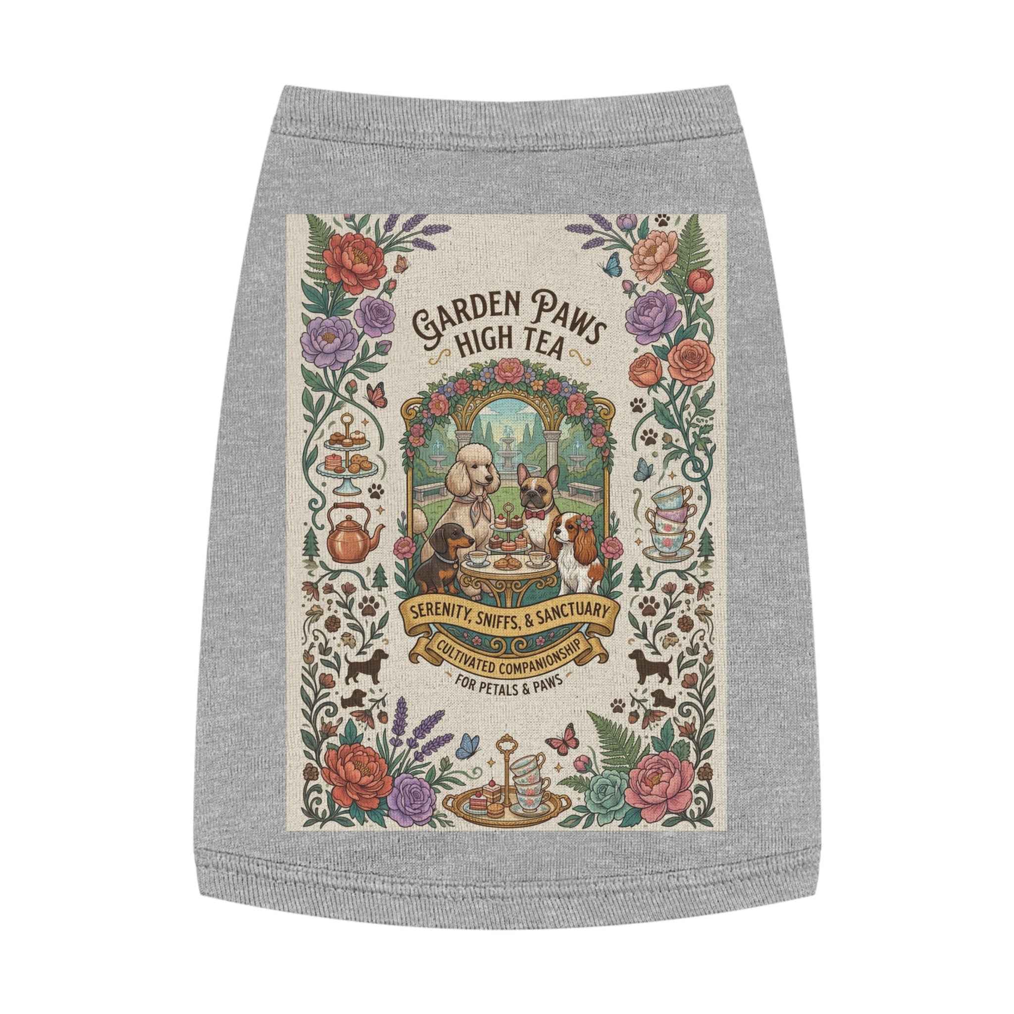 Garden Paws Floral Pet Tank Top - Vintage High Tea Party Style for Dogs & Cats - Tulique