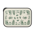 Botanical bento box - black eco-friendly lunch container with floral design and included utensils