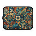 Boho Floral Laptop Sleeve - Teal & Amber Mandala Protective Case - Tulique