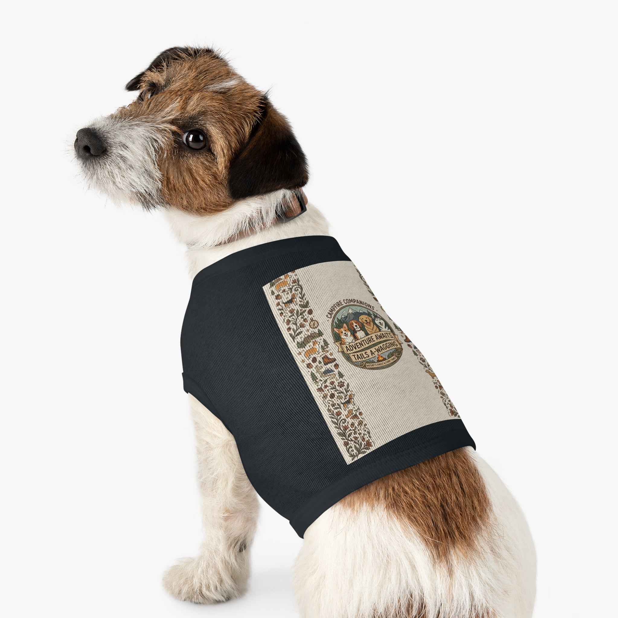 Adventure Awaits Pet Tank Top — Campfire Dogs Graphic for Outdoor-Loving Pets - Tulique