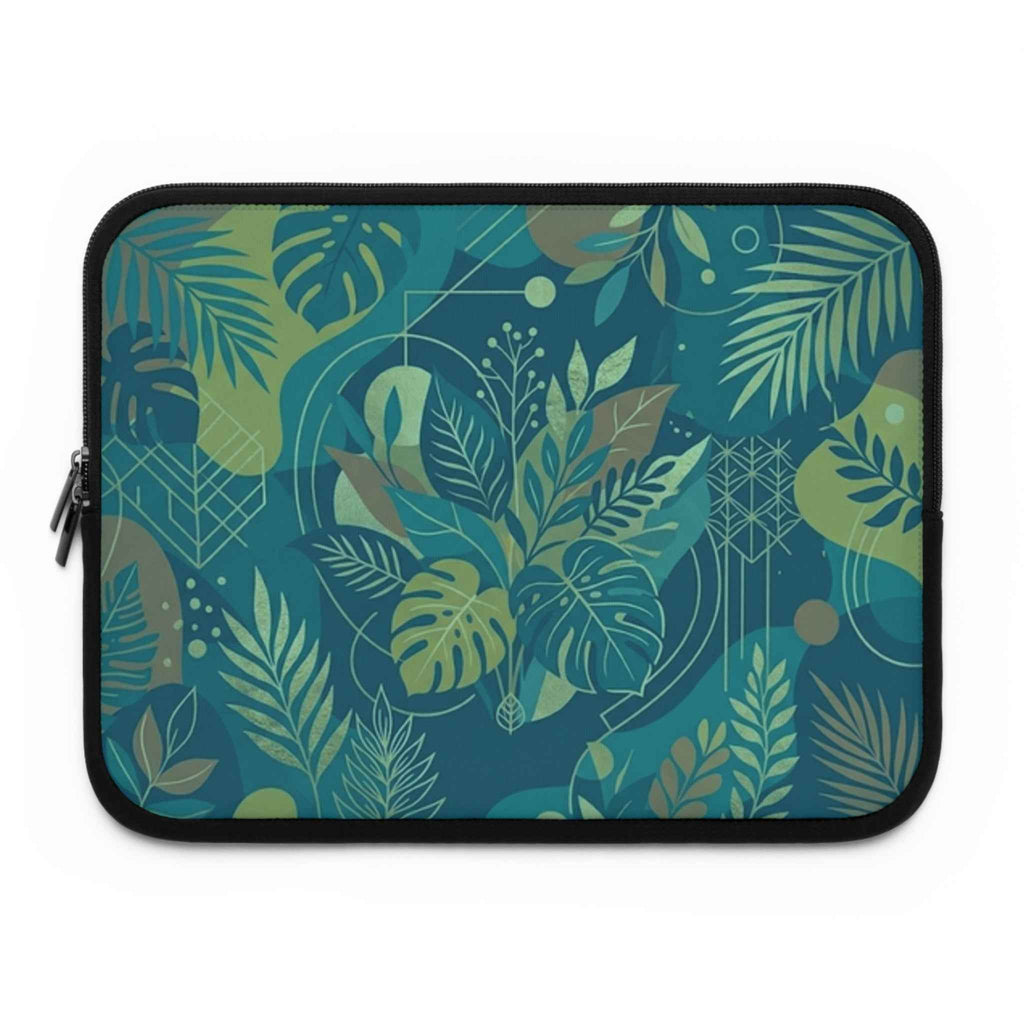 Tropical Leaf Laptop Sleeve - Stylish Green Botanical Protective Case for All Laptops - Tulique