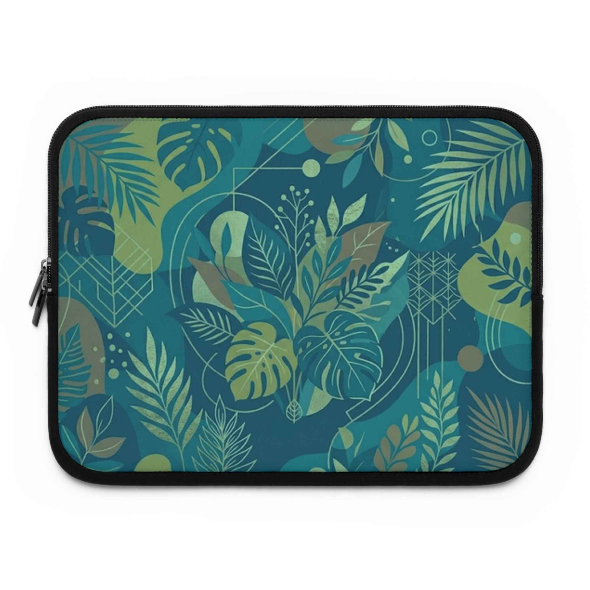 Tropical Leaf Laptop Sleeve - Stylish Green Botanical Protective Case for All Laptops - Tulique