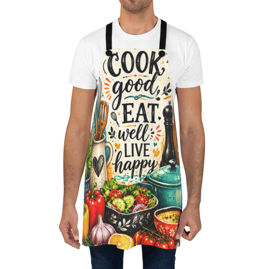 Cook Good Eat Well Kitchen Apron for Home Cooks – Joyful Design for Every Culinary Adventure - Tulique