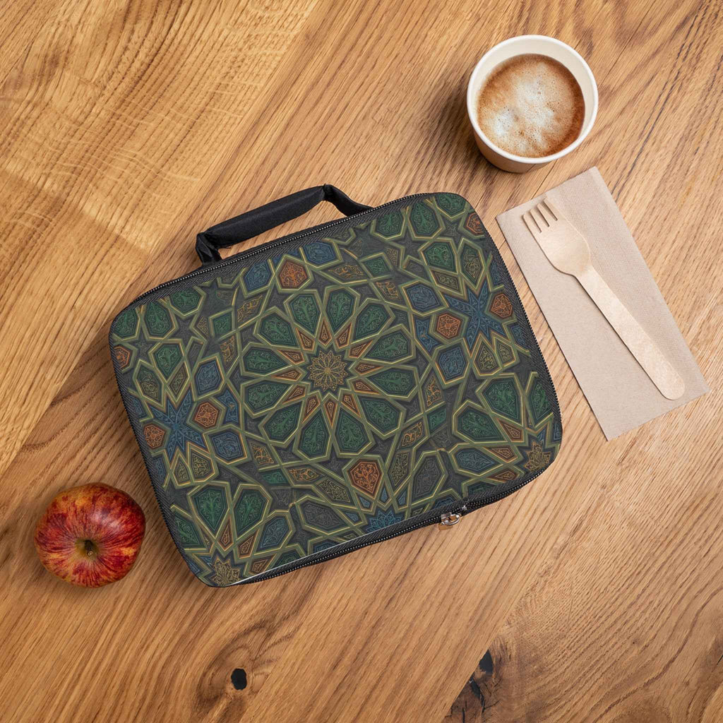Geometric Mosaic Lunch Bag — Insulated Boho Moroccan-Inspired Tote - Tulique