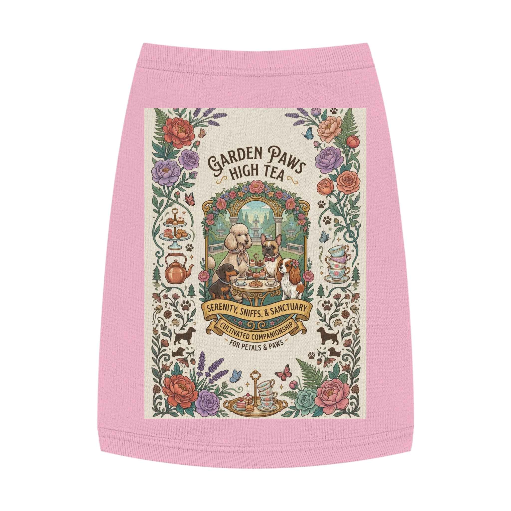 Garden Paws Floral Pet Tank Top - Vintage High Tea Party Style for Dogs & Cats - Tulique