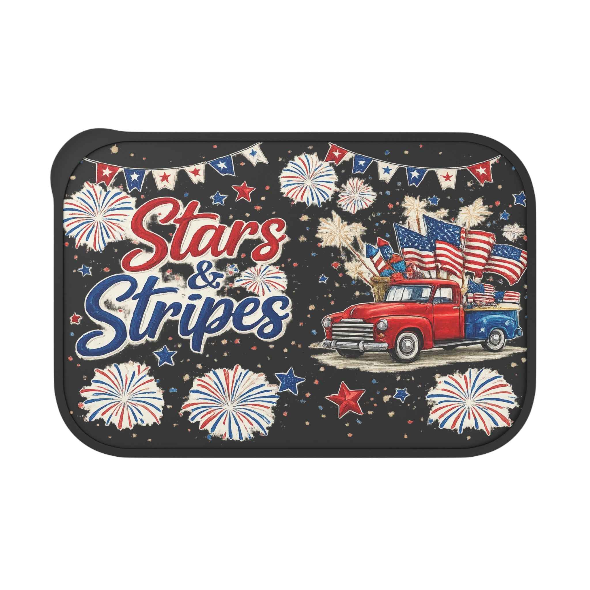 Stars & Stripes Patriotic Bento Box — Lunchbox with Utensils - Tulique