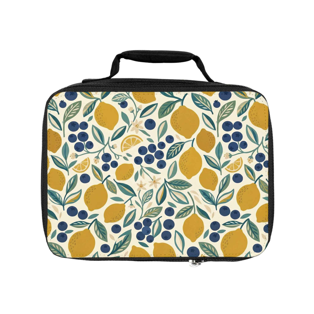 Citrus Blossom Insulated Lunch Bag - Lemon & Berry Pattern Tote with vibrant fruit design