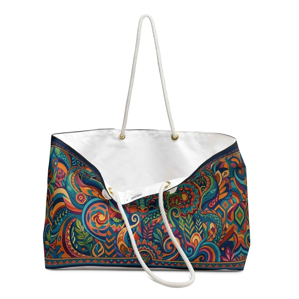 Bohemian Paisley Weekender Bag - Colorful Floral Travel Tote for Stylish Getaways - Tulique