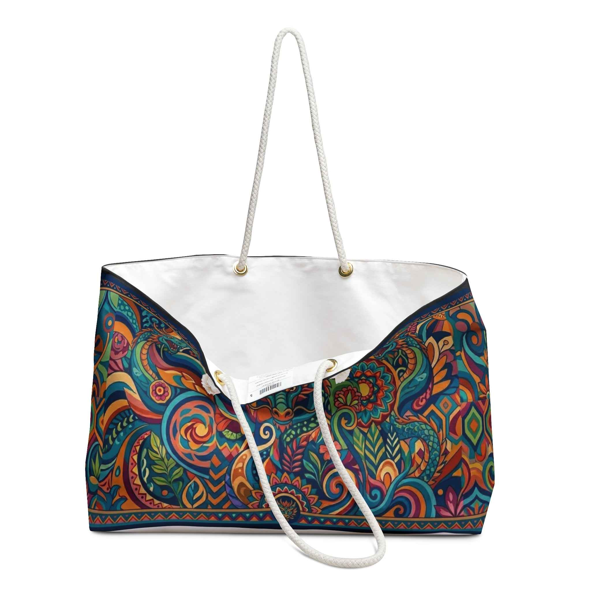 Bohemian Paisley Weekender Bag - Colorful Floral Travel Tote for Stylish Getaways - Tulique