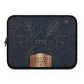 Crafted Carriers Navy Floral Laptop Sleeve - Elegant Briefcase & Glasses Design - Tulique
