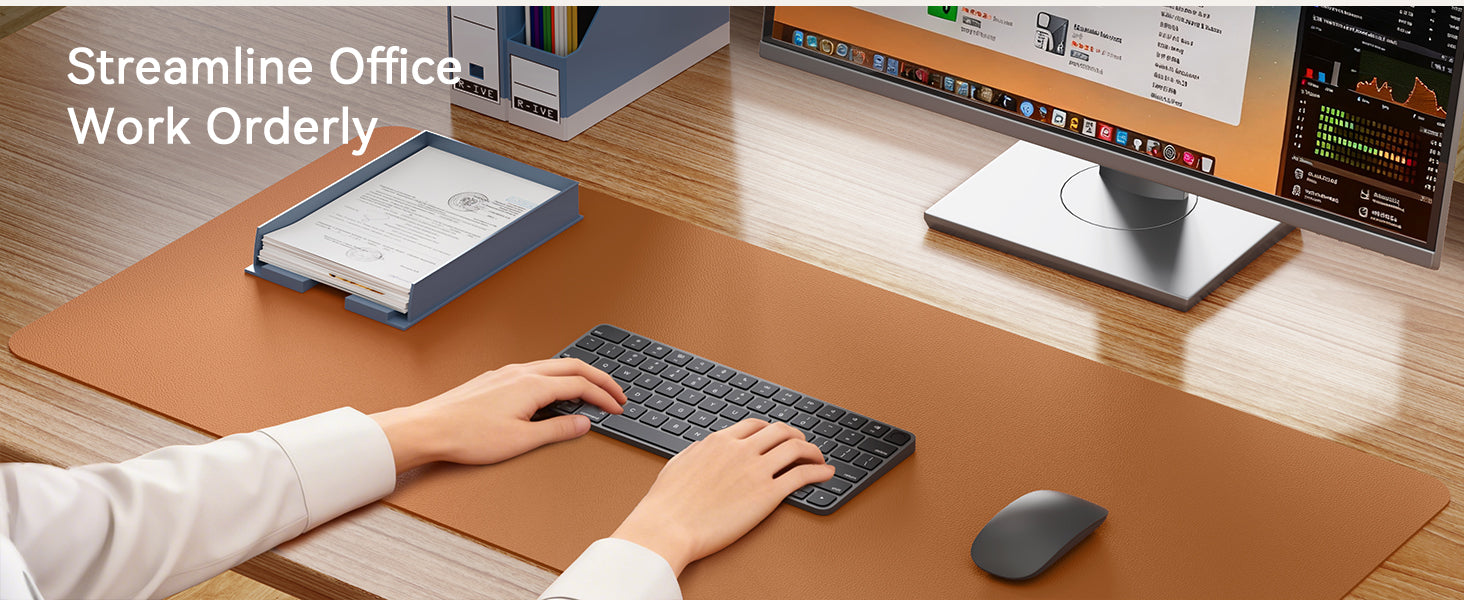 Premium Leather Desk Mat - Large Office Computer Protector