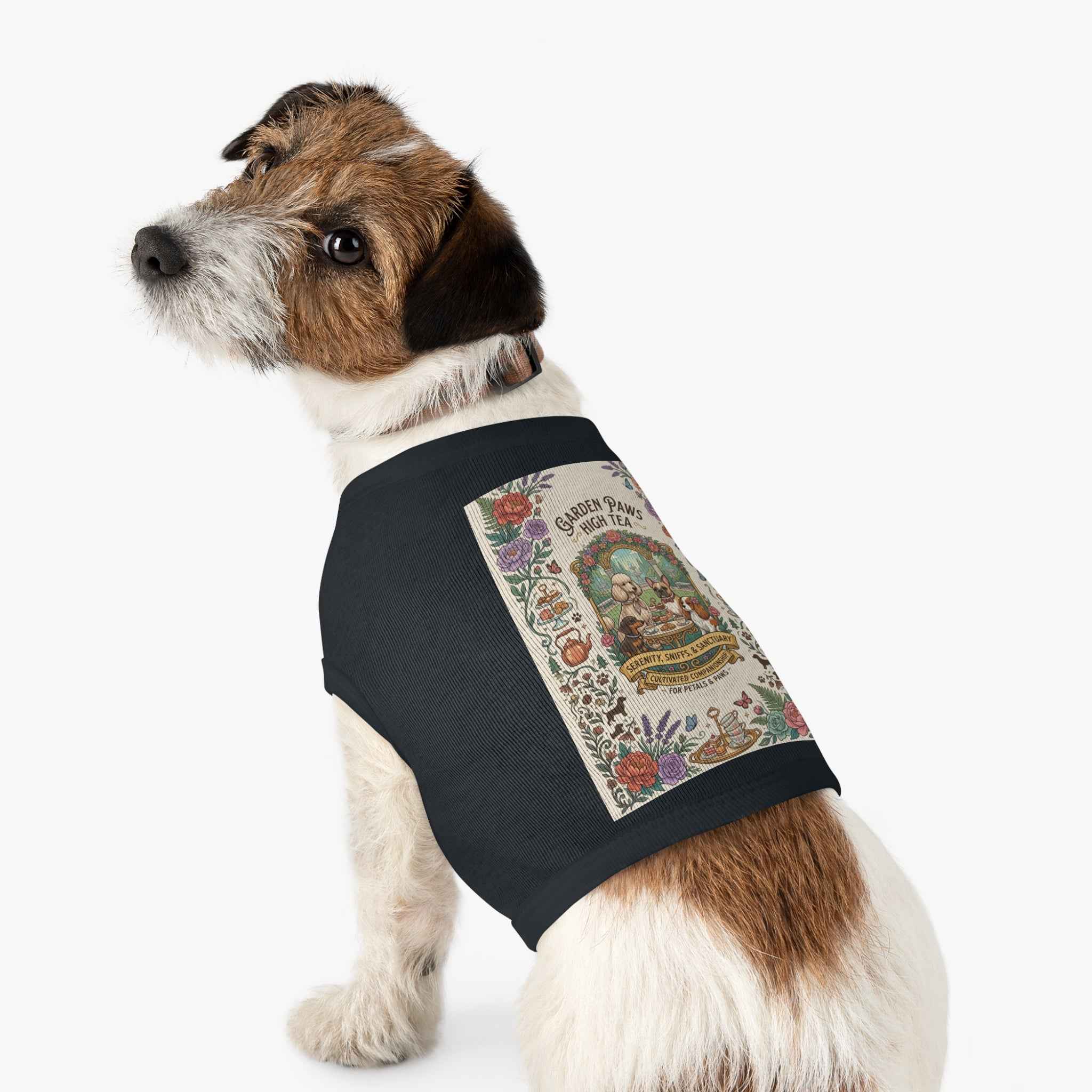 Garden Paws Floral Pet Tank Top - Vintage High Tea Party Style for Dogs & Cats - Tulique