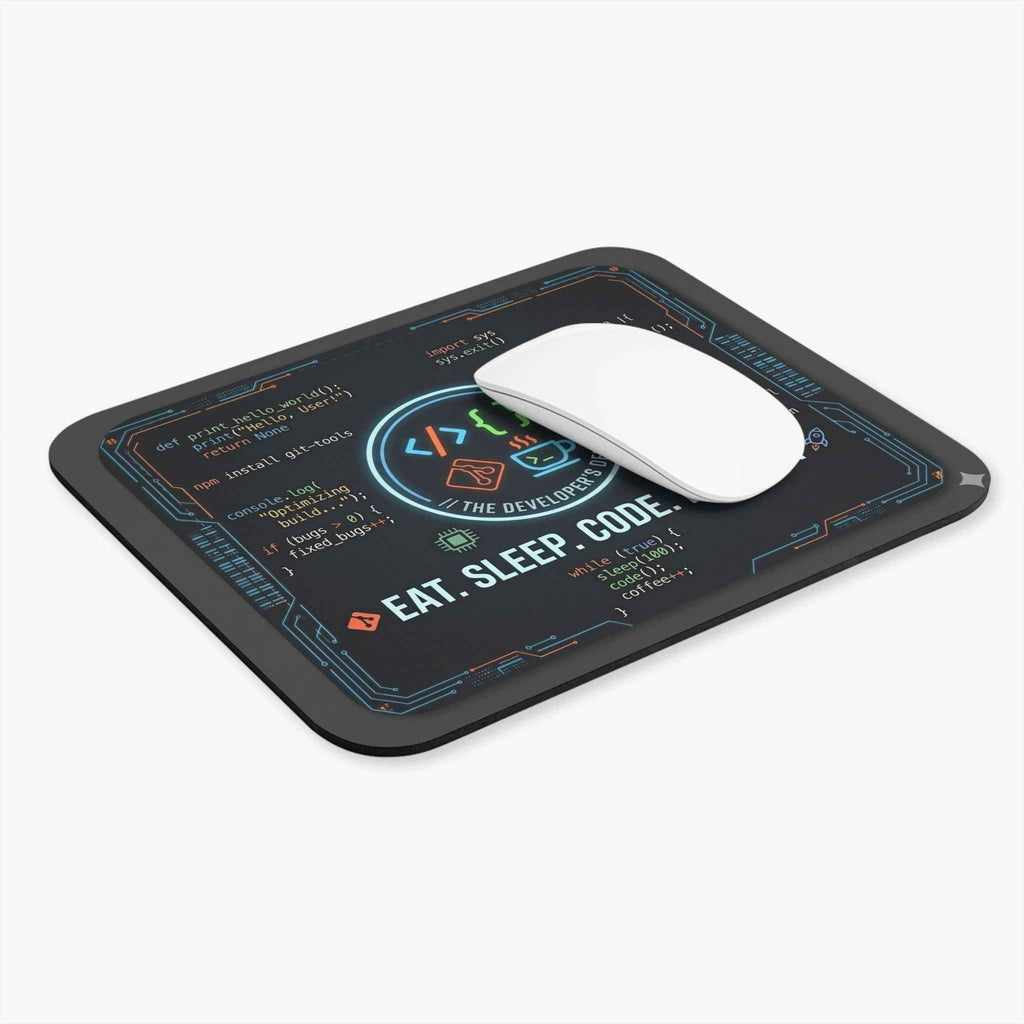 Coding mouse pad - large extended desk mat for programmers in black