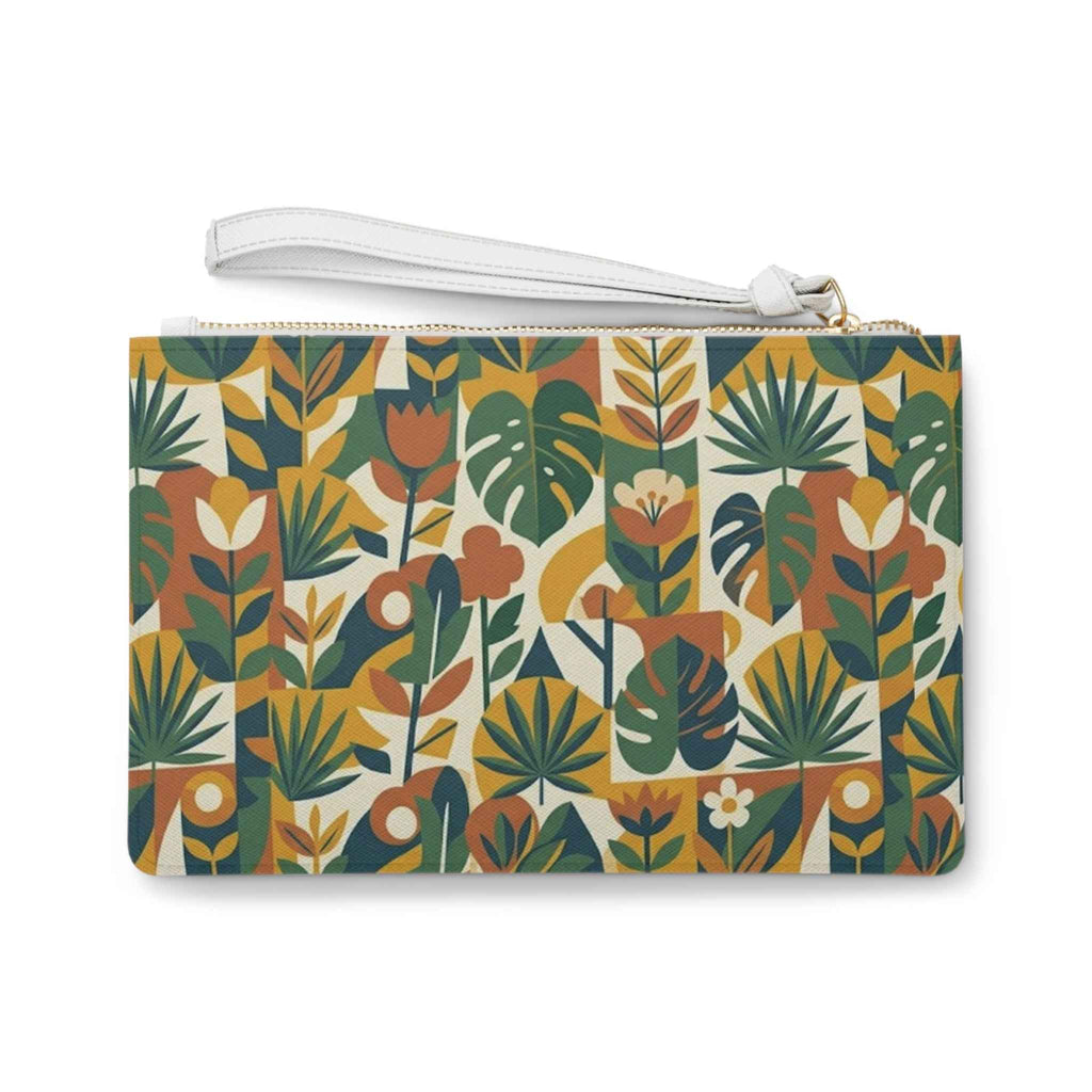 Floral Retro Clutch Bag - Midcentury Botanical Wristlet for Chic Elegance - Tulique