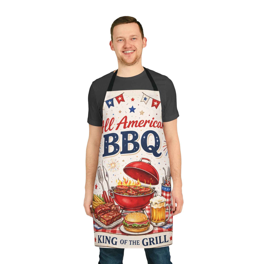 All American BBQ Apron — King of the Grill Patriotic Cooking Apron - Tulique