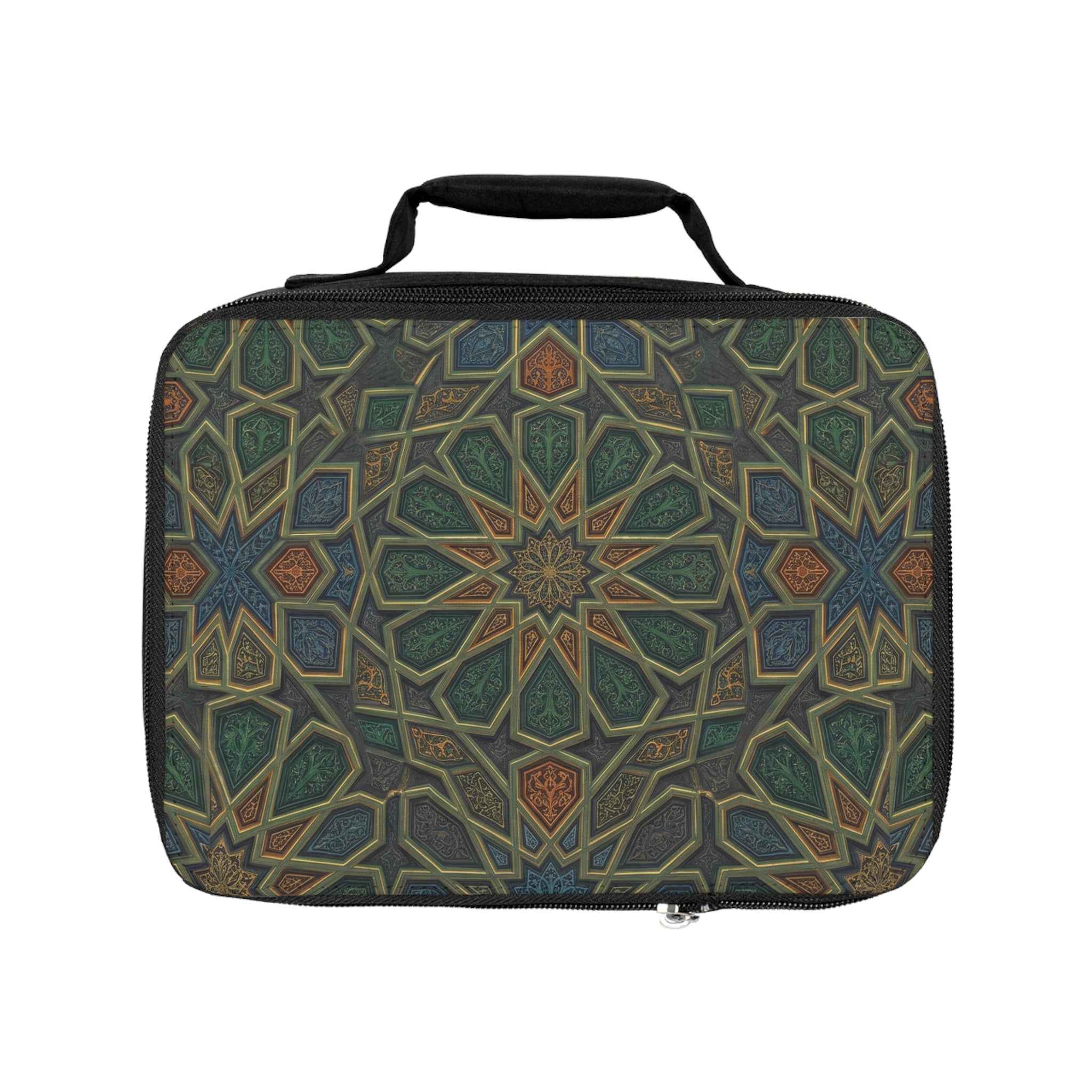 Geometric Mosaic Lunch Bag — Insulated Boho Moroccan-Inspired Tote - Tulique
