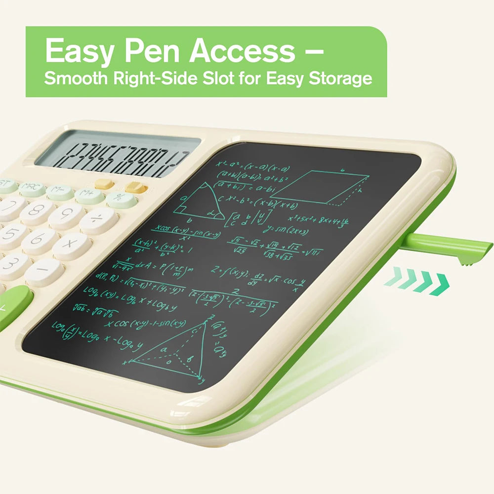 Premium Desk Calculator with Notepad - Big Button & Cute Design