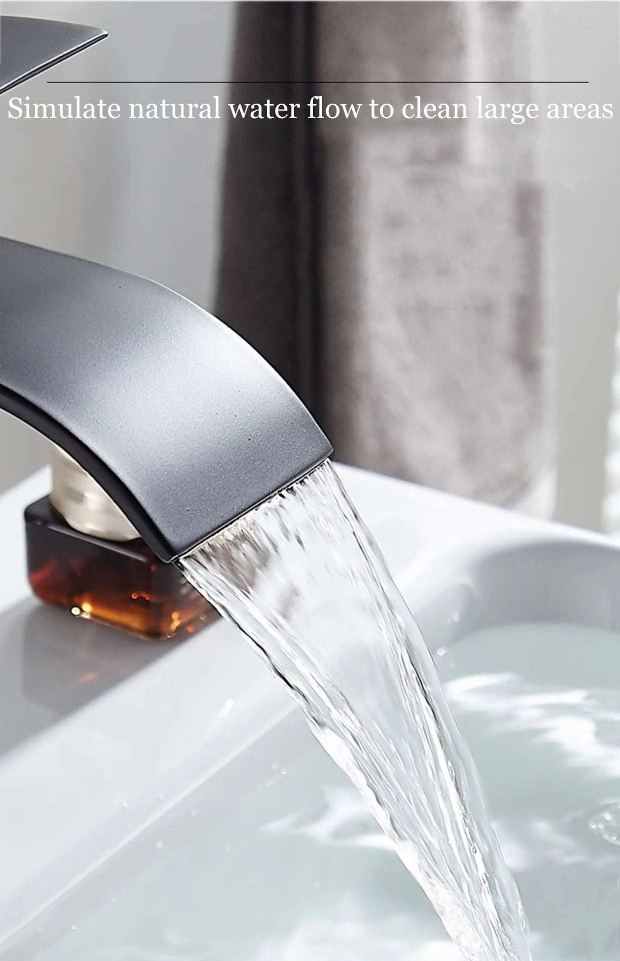 Elegant Waterfall Kitchen Faucet - Dual Control Stainless Steel