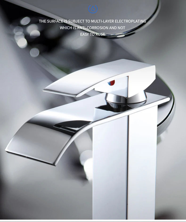 Elegant Waterfall Kitchen Faucet - Dual Control Stainless Steel