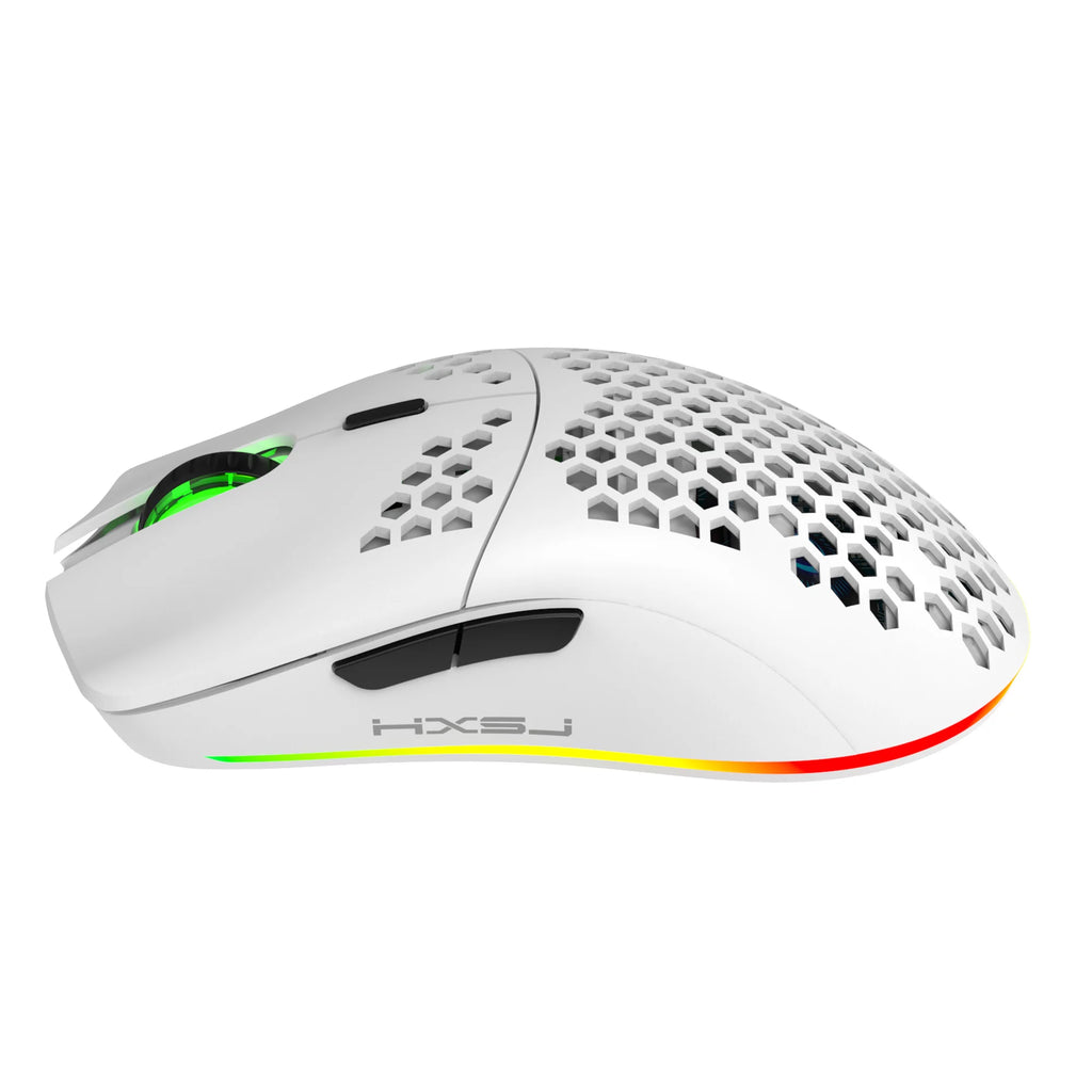 Rechargeable Wireless Mouse - RGB Lighting & Honeycomb Design