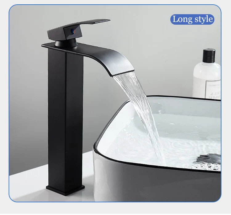Elegant Waterfall Kitchen Faucet - Dual Control Stainless Steel