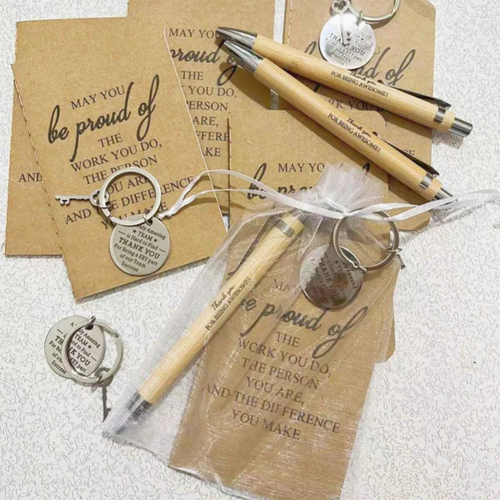 1 Set Motivational Thank You Gift Set, Include Signature Pen, Gratitude Cards, Keychain And Gift Bags, Expressing Appreci