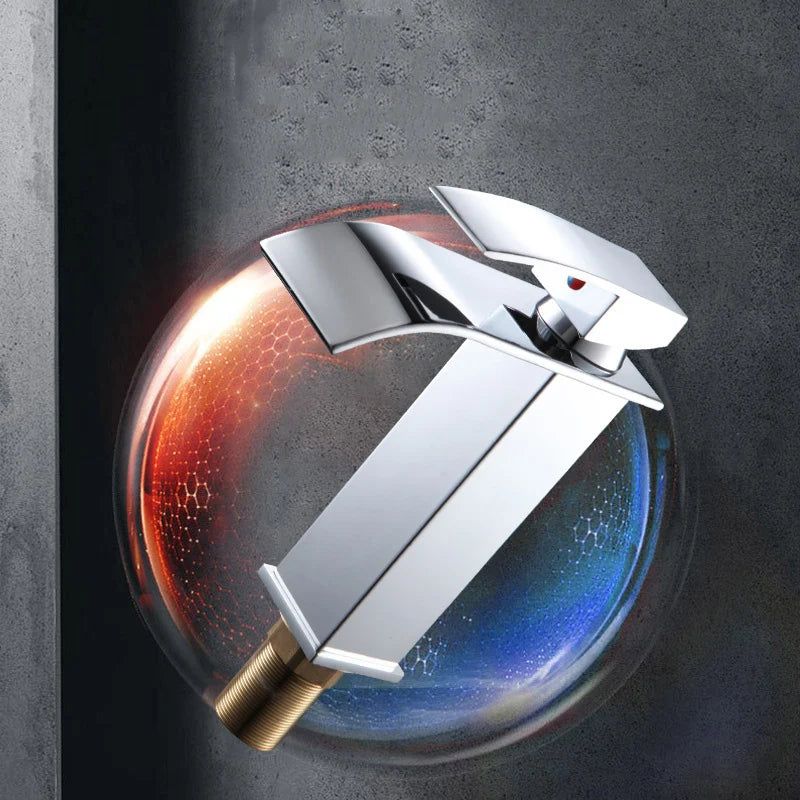 Elegant Waterfall Kitchen Faucet - Dual Control Stainless Steel