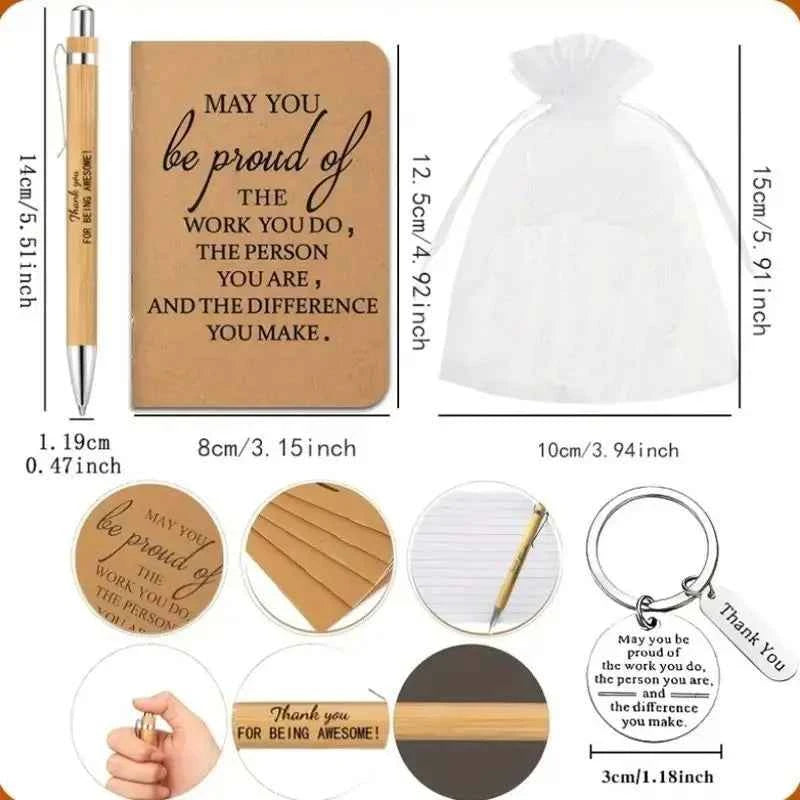 1 Set Motivational Thank You Gift Set, Include Signature Pen, Gratitude Cards, Keychain And Gift Bags, Expressing Appreci