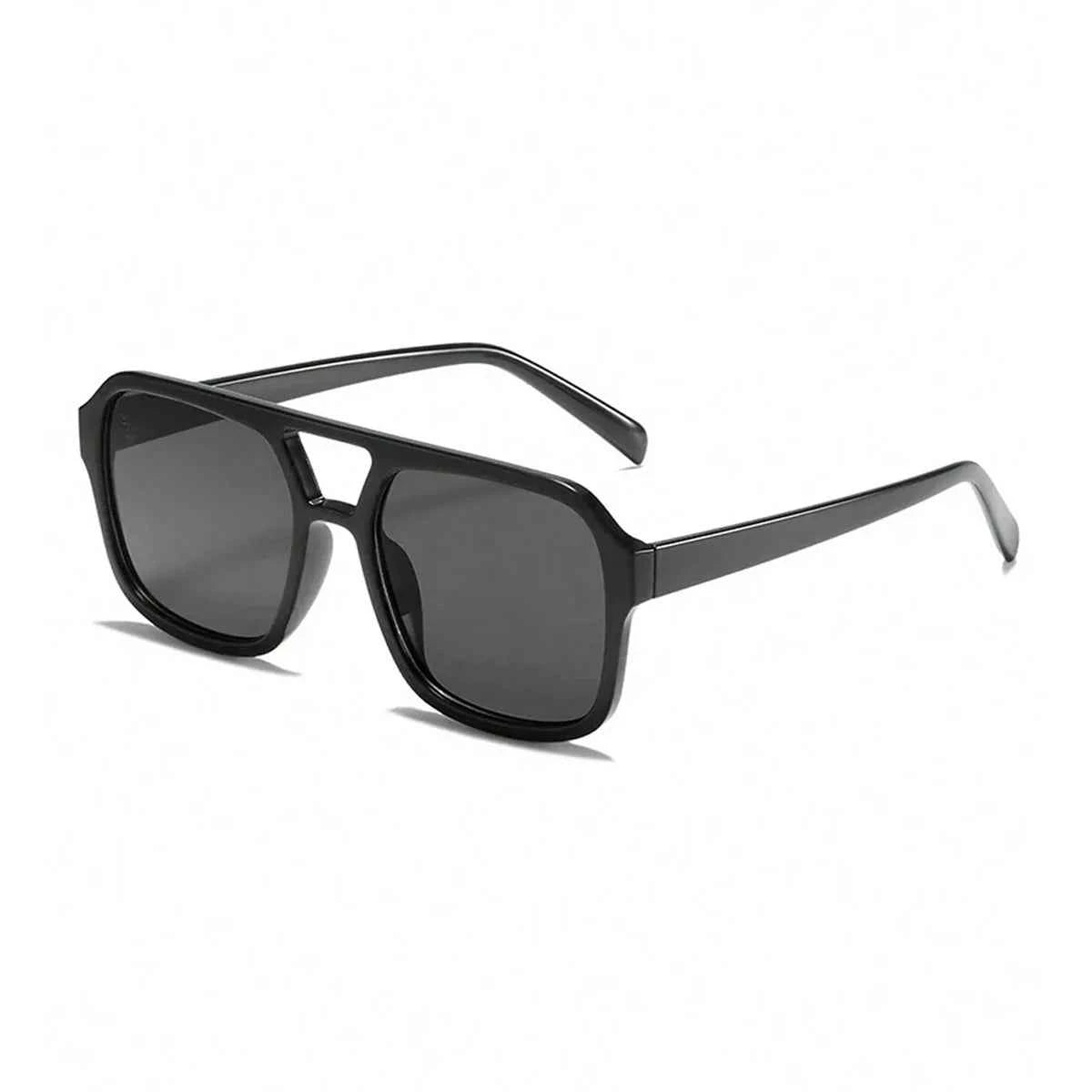 Vintage Oversized Square Sunglasses - Retro Bold Frame