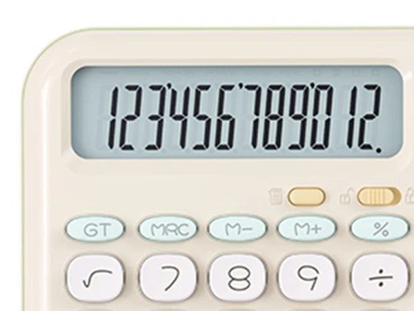 Premium Desk Calculator with Notepad - Big Button & Cute Design