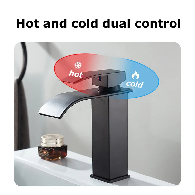 Elegant Waterfall Kitchen Faucet - Dual Control Stainless Steel