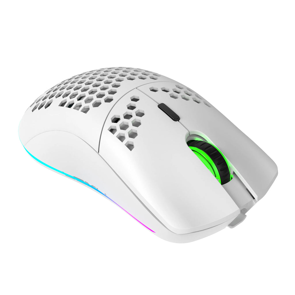 Rechargeable Wireless Mouse - RGB Lighting & Honeycomb Design